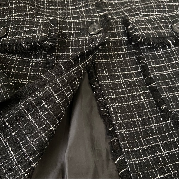 Karl Lagerfeld Paris Black Notched Collar Tweed Suit Skirt Set - Picture 7 of 16